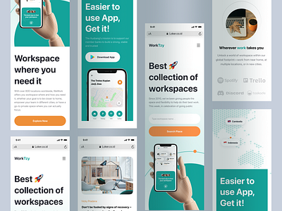 Responsive - Workspace Finder homepage landing page mobile app mobile view responsive web web design website work workspace