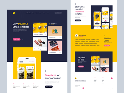 Si Mail - Email Creator Landing Page app app landing page creator dark dashboard email gmail home homepage landing landing page mail product saas template web design yellow