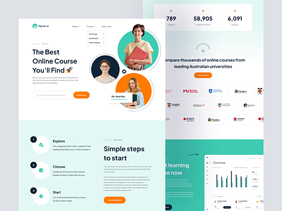 Online Course - Landing Page analytics chart course courses dashboard homepage landing page learn learning mentor online course saas sass web web design web ui website
