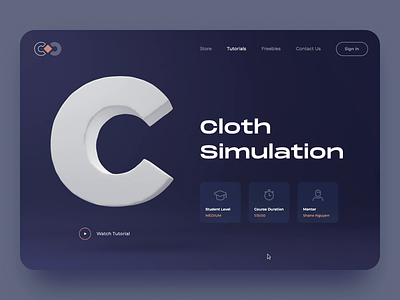 Cloth Simulation 3d 3d animation c4d cinema 4d design illustration interface webdesign