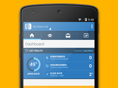 AWeber Android App - Dashboard android app aweber dashboard donut graph stats