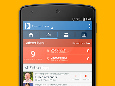 AWeber Android App - Subscribers android app aweber dashboard donut graph stats