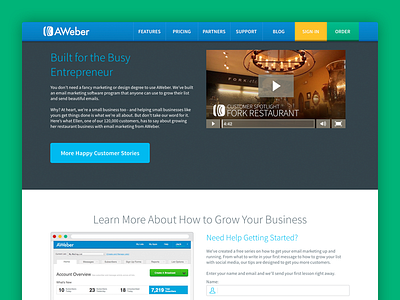 AWeber.co - Redesigned Homepage homepage redesign