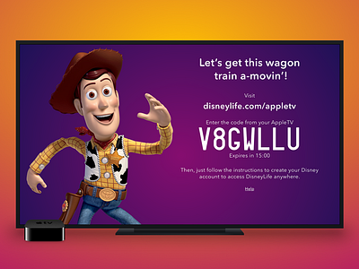 DisneyLife Home - Tv Activation activation code activation screen apple tv tv design woody disneylife