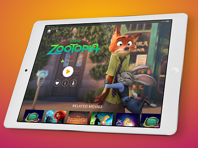 DisneyLife Movie Detail Screen - Zootopia (Tablet)