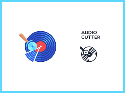 Audio Cutter @2x app audio cutter flat glyph icon pizza vinyl