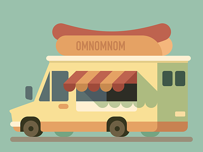 Omnomnom Truck car fast food flat food truck hot dog minivan omnomnom truck van vehicle