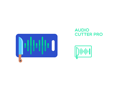 Audio Cutter PRO audio cutter flat glyph icon knife metaphor sound wave