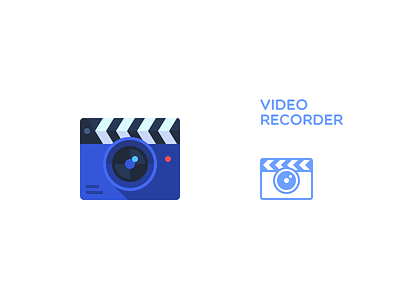 Video Recorder cam clapperboard flat glyph icon recorder video
