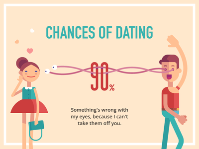Chance Of Dating chance colors eyes flat girl heart horror illustration infographic love meet percent