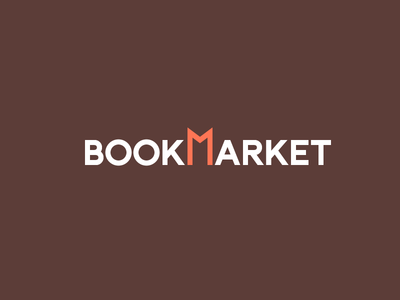 Bookmarket book bookmark logo logotype mark market negative space typographic typography