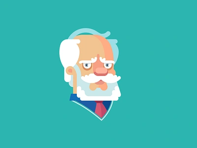 Professor beard character face flat moustache professor