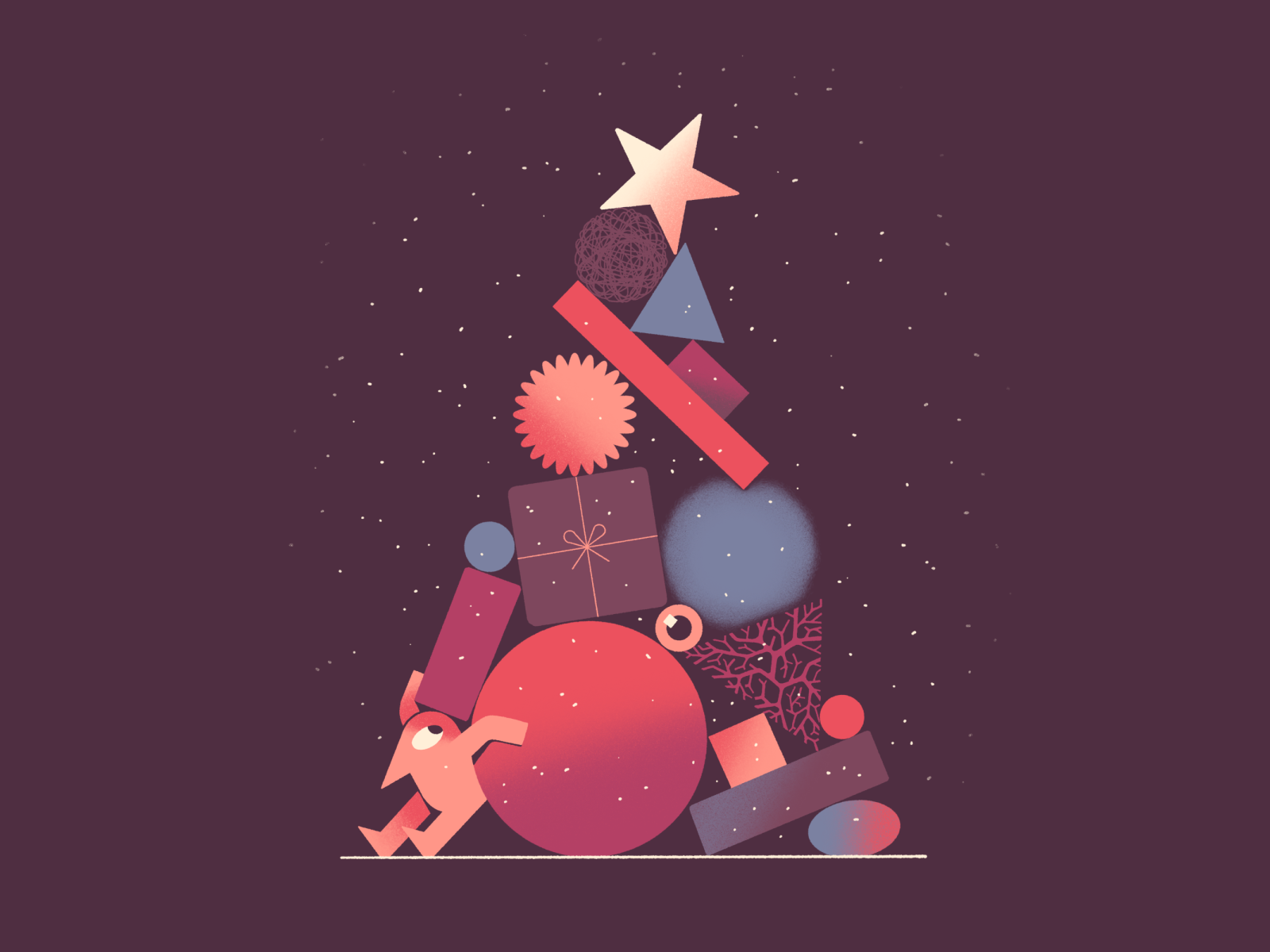 Happy New Year character christmas tree happy new year illustration procreate