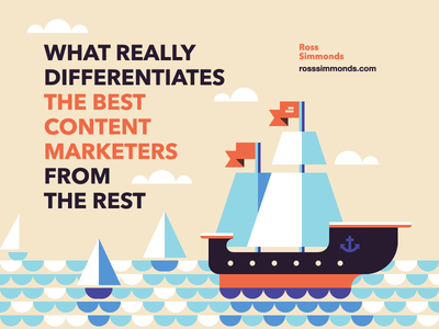 Best Content Marketers boat content cover illustration nautical sea ship title