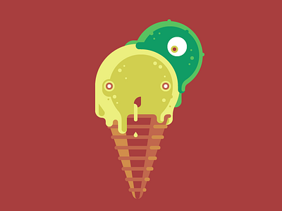 Mint Slug brain slug ice cream just for fun melt mint slug sponger vanilla zombie