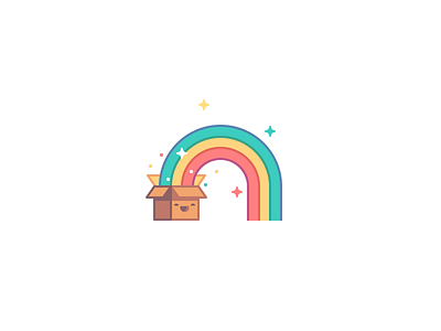 Archive Viewer box cute icon logo rainbow smile stroke