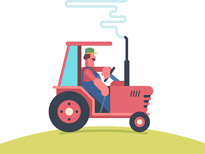 Tractoring character farm farmer farming tractor vehicle