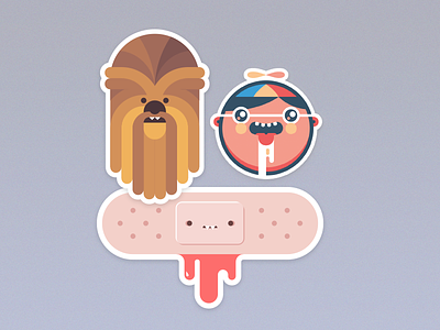 Stickers band aid blood character chewbacca cute nerd plaster star wars sticker vampire