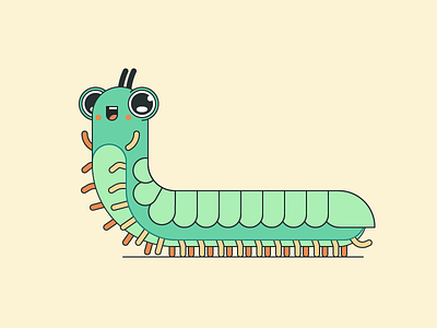 Gusenka animal bug centipede character cute millipede