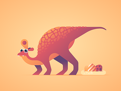 Easterosaurus animal character dinosaur dribbble easter egg illustration just for fun prehistoric stripes