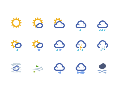 Weather cloud cloudy glyphs icons lightning rain snow storm sun thunder weather wind