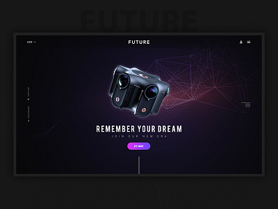 Future Is Here banner camera design future graphics landingpage web website