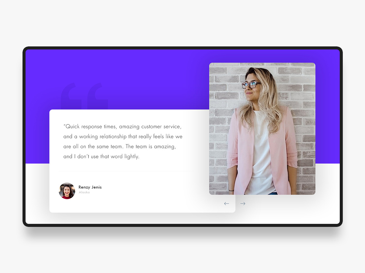 Testimonial Page By Hulkcode On Dribbble