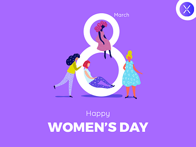 Woman's day banner design graphics illustration minimalistic web womans day
