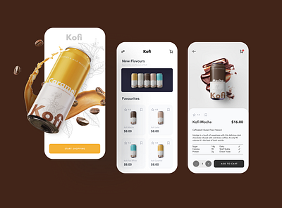 Conceptual Coffee E-Commerce App app branding design graphic design in minimal ui ux web website