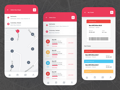 Bus Booking App app design graphic design minimal ui