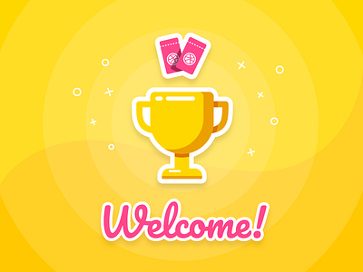 Welcome! card design dribbble giveaway illustration invite welcome winners