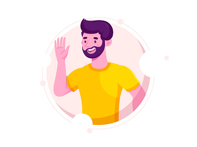 Happy guy 2d characters illustration vector