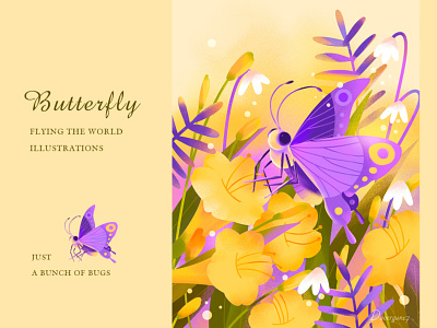 Butterfly illustration illustration illustrations paint plant