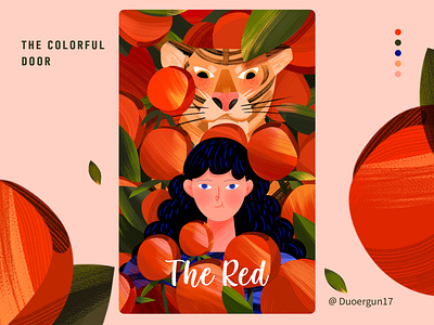 The red color dream illustration illustrations rose tiger