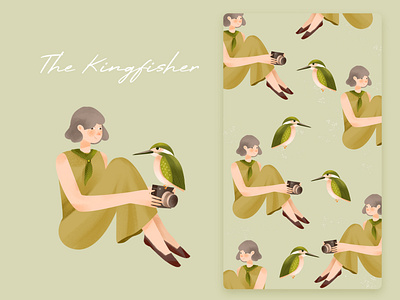 Illustrations - Girl and bird bird doodle illustration illustrations