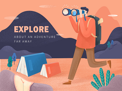 Explore-iIllustration project design illustrations ui web