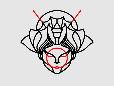Geisha art black branding color design flat geisha graphic illistration illustration line logo minimal vector web