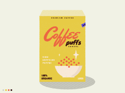 Coffee Cereal bowl cereal coffee design illustration typography vibes