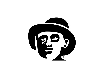 Ghramm-Logo black white digital illustration logo portrait