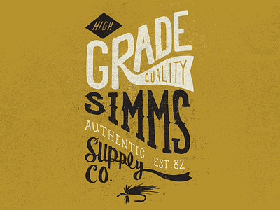 Simms Fishing Products clothing crest fishing handmade lettering script type typography vintage