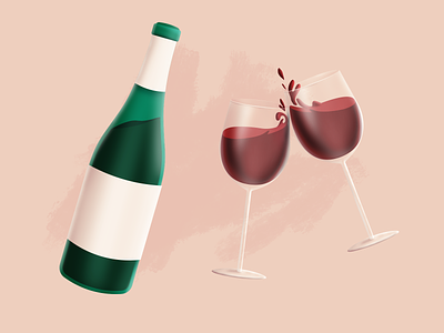 It's friday 🍷 bottle bottle of wine glass illustration photoshop style frame styleframe wine