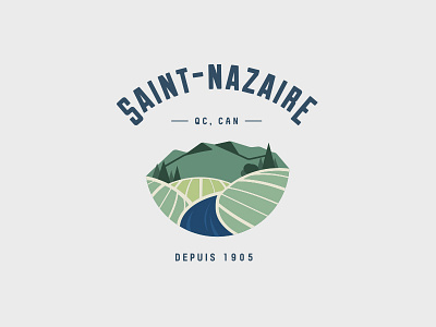 St Nazaire city crest landscape logo quebec river tree vector