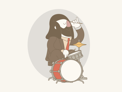 W.I.P. - Drummer 70s character drum drummer