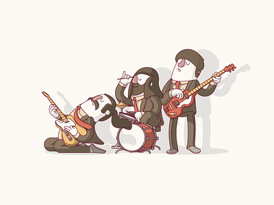 The Scales Band band bass bass player character drum drummer fender guitar guitar player hofner music vector