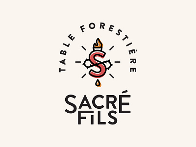 Sacre Fils - WIP fire logo red restaurant s letter sacred torn crown vector wip