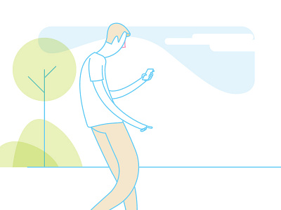 Man phone walk character design character male illustrator multiply overlap phone vector walk