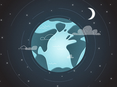Fishly style frame #4 earth illustration moon planet style frame universe vector
