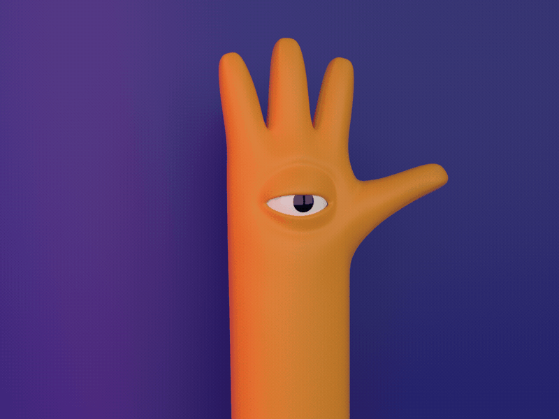 Ok Bye 3d animation cinema 4d fuck gif hand loop render