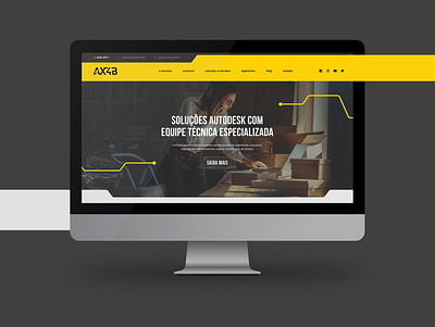 AX4B Home Page desktop website graphic design web design website yellowish