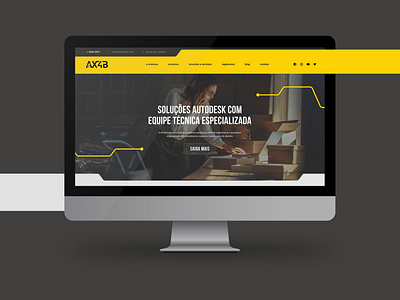 AX4B Home Page desktop website graphic design web design website yellowish